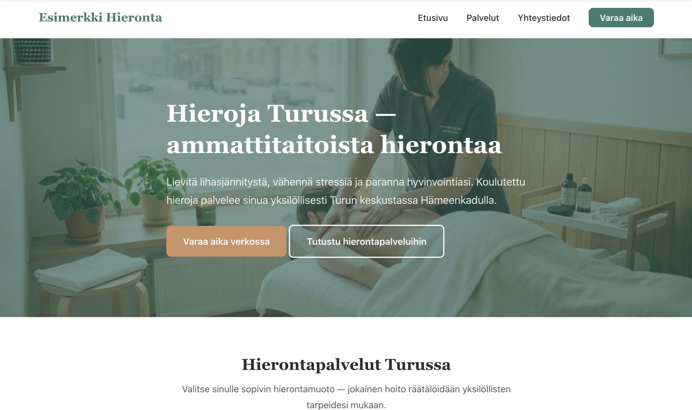 Hierojan kotisivut esimerkki